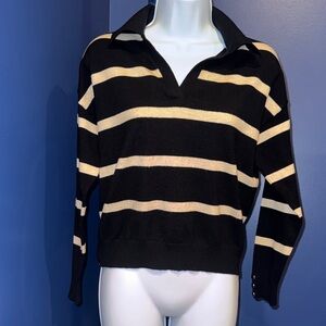 Truth by Republic- Striped Black and Cream Women's Sweater Size Small